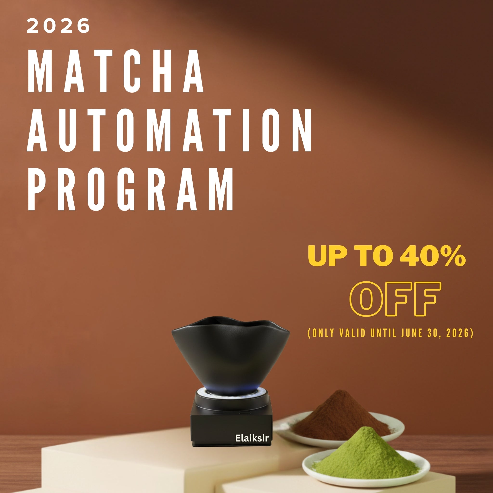 [2026 Automated Matcha Program] Bundle - Automated Matcha Whisker + 10kg Matcha or Hojicha Power